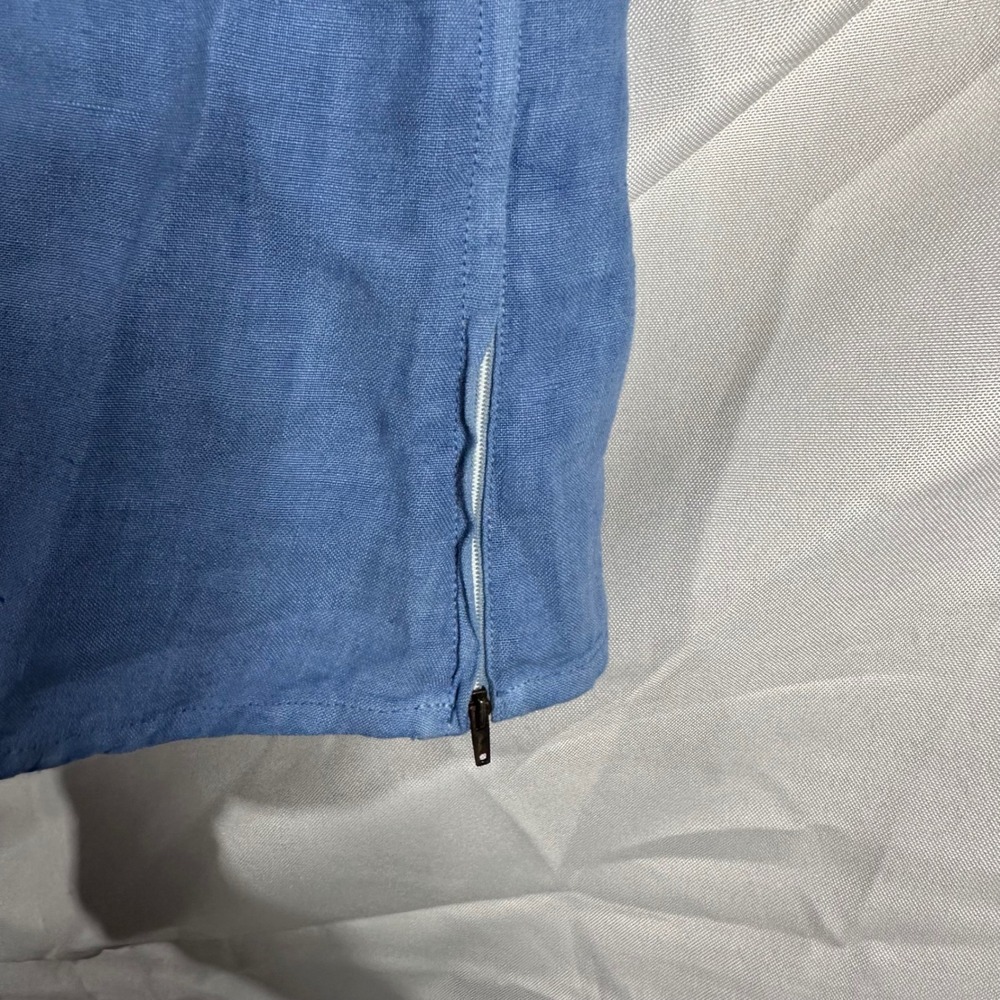 120% Lino Blue Linen Spaghetti Strap Camisole Tank Top summer essential Italy - Picture 3 of 7